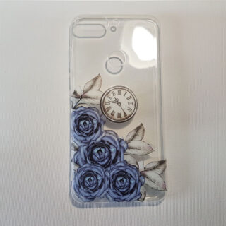 Husa Huawei Y7 2018 transparenta Blue rose clock