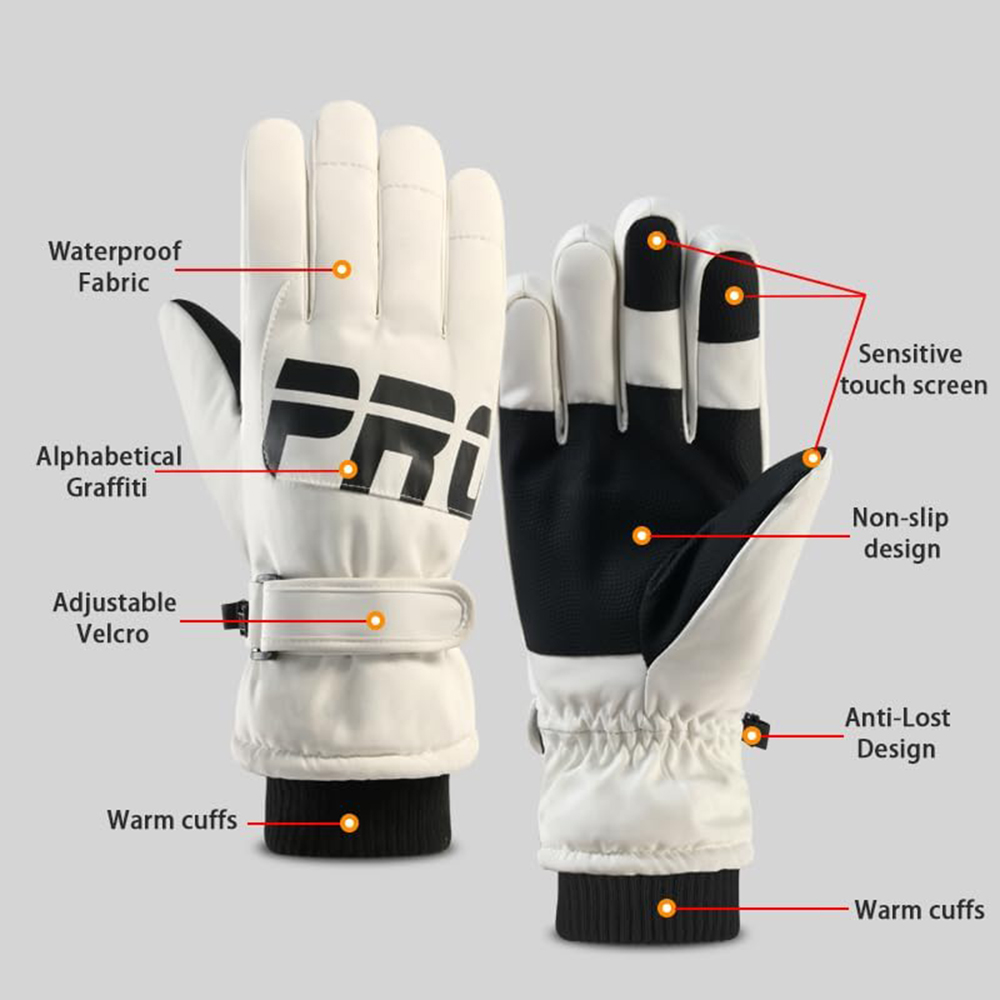 Manusi Touchscreen Gloves Pro (OG104) - for Ski, Waterproof, Size M - Black - imagine 4