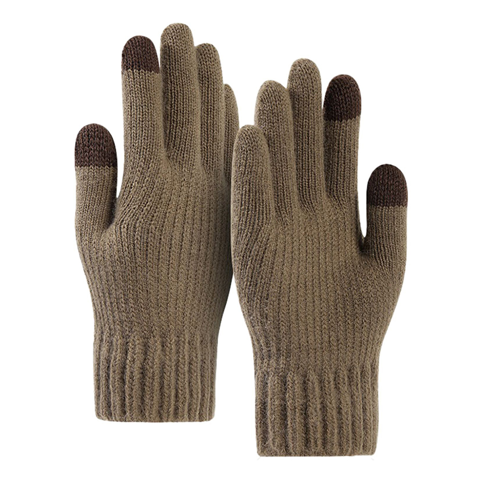 Gloves (ST0012) - from Alpaca Wool, Size 22cm - Coffee