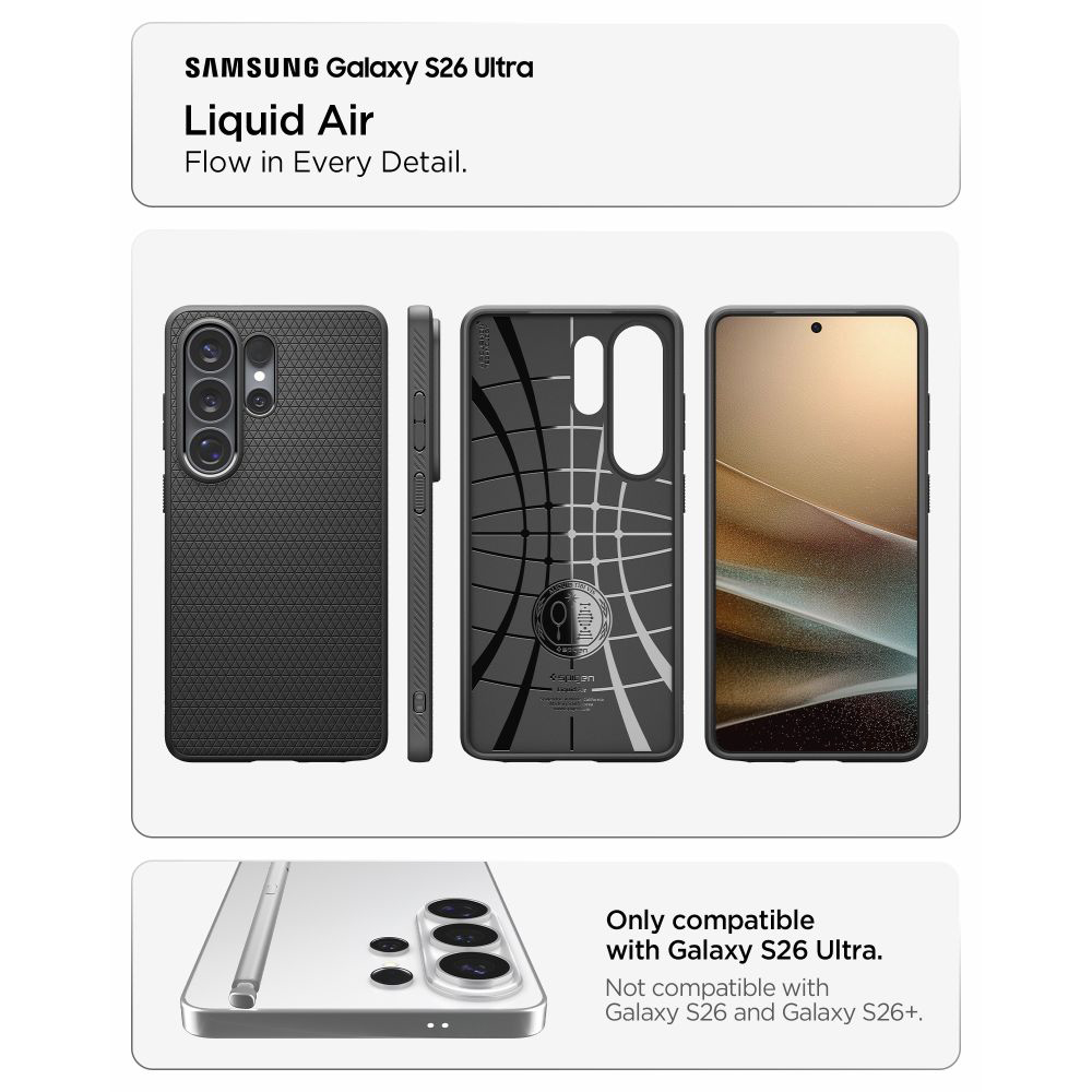 Spigen Liquid Air Samsung Galaxy S26 Ultra Matte Black - imagine 7